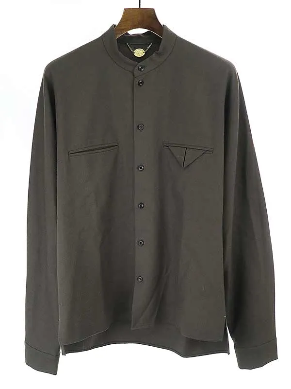 SUNSEA サンシー 18AW N.M BRUSHED SHIRT バンドカラーナイスマテリアルシャツ