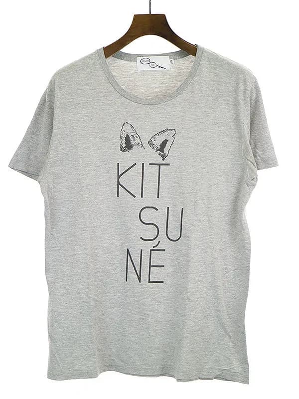 MAISON KITSUNE キツネ ティー ロゴプリントTシャツ