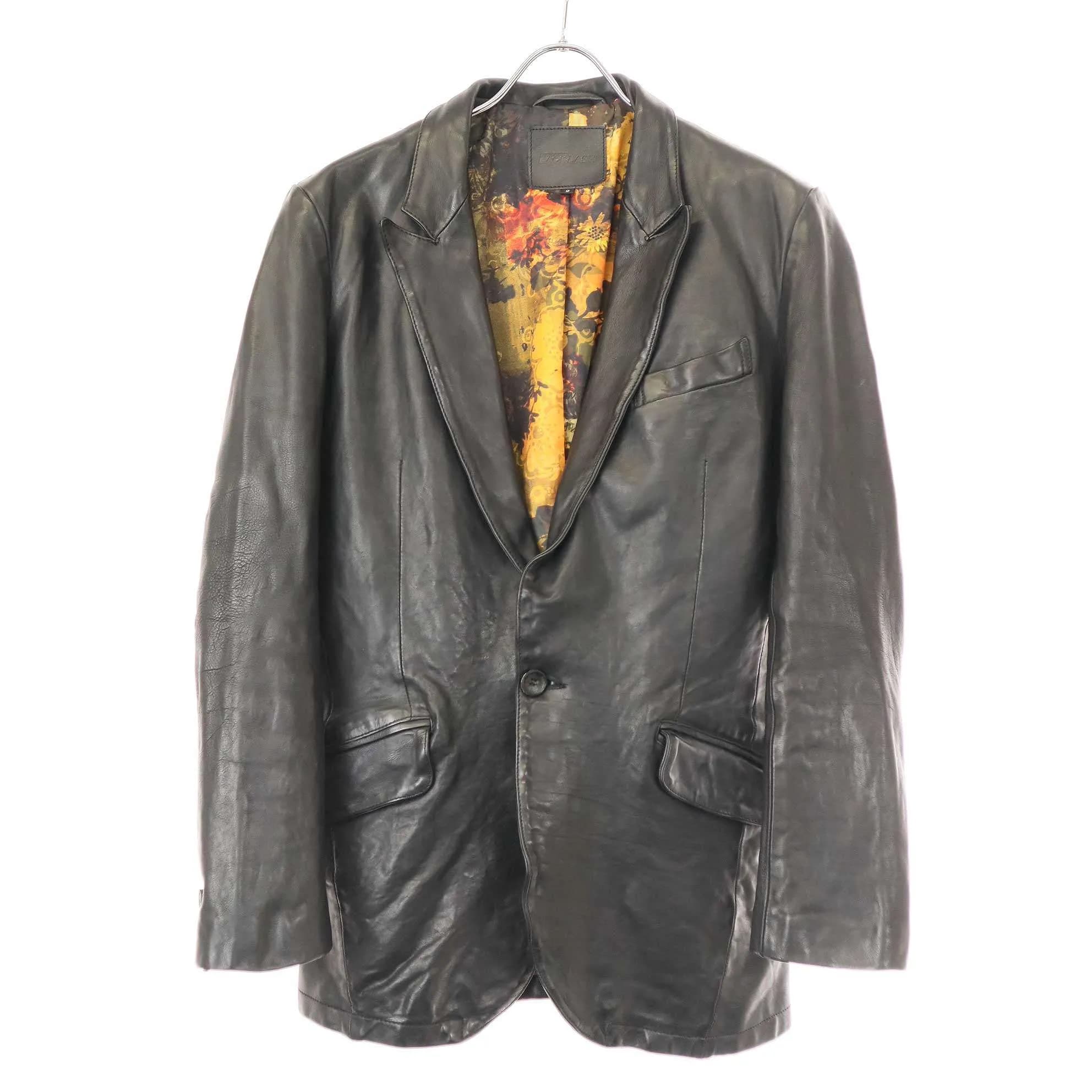ISAMU KATAYAMA BACKLASH イサムカタヤマ バックラッシュ GUIDI ベビーカーフ製品染めシングルジャケット 1636-04