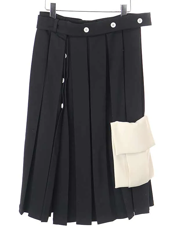 PLAN C プラン シー 20AW マルチファブリックプリーツスカート
