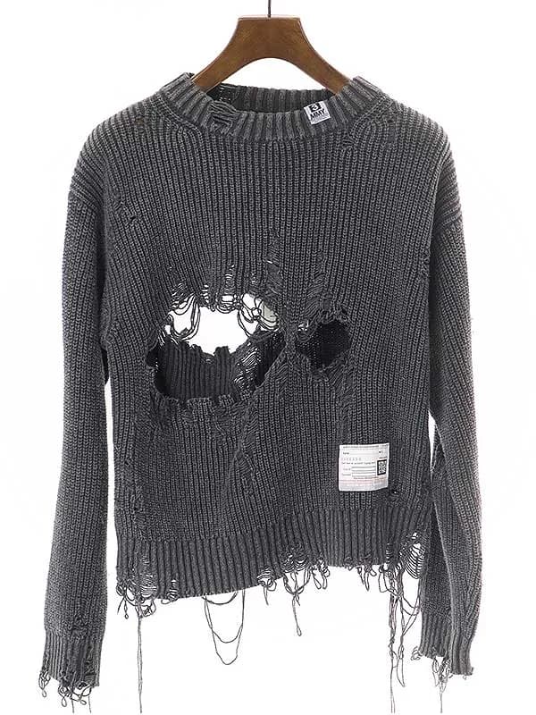 Maison MIHARA YASUHIRO メゾン ミハラヤスヒロ 23SS DISTRESSED PULLOVER デストロイダメージニットセーター
