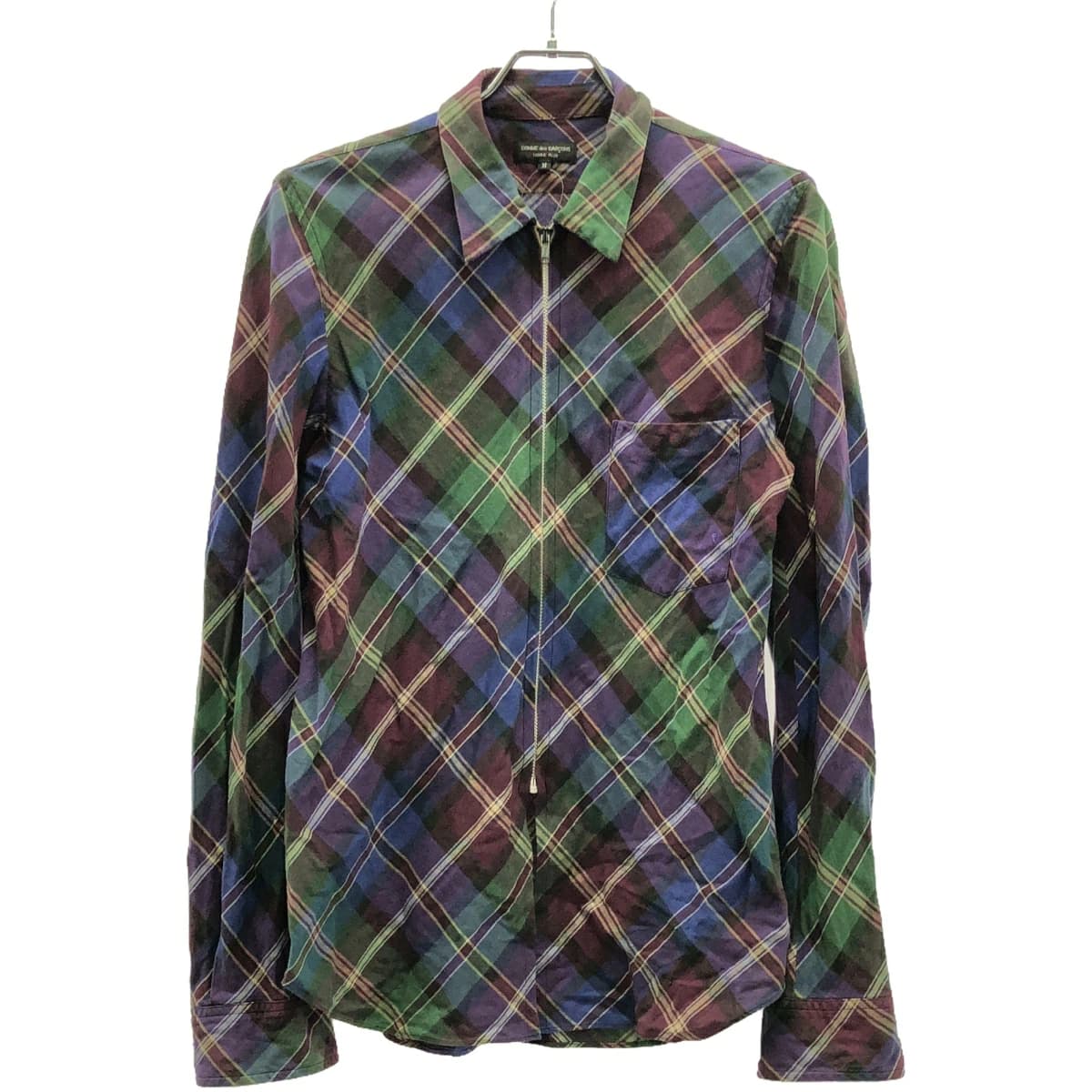COMME des GARCONS コム デギャルソンオムプリュス 1997AW バイアス期 ジップアップチェックシャツブルゾン