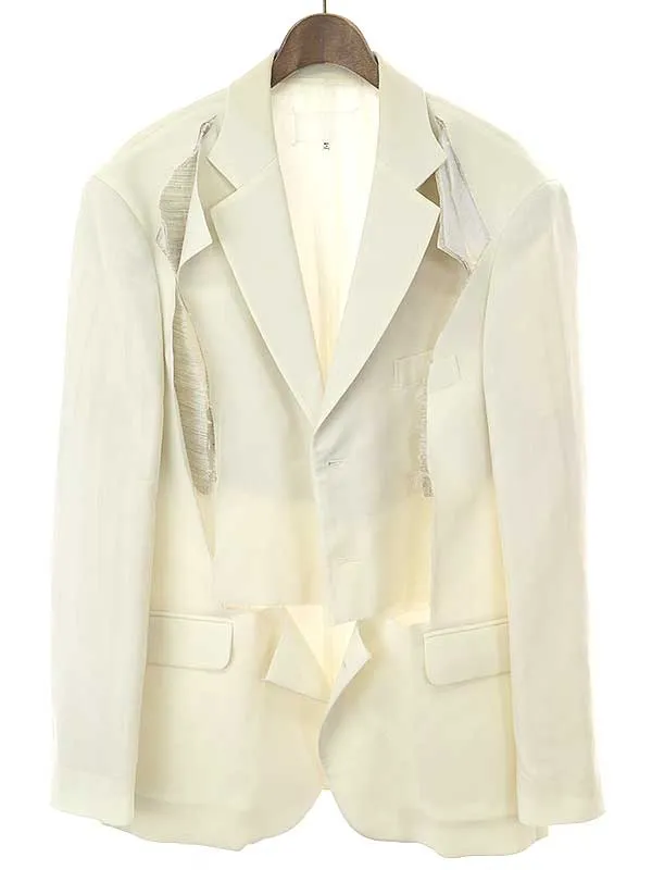 Maison Margiela メゾン マルタン マルジェラ 21SS 白タグ ウール3Bカッティングジャケット