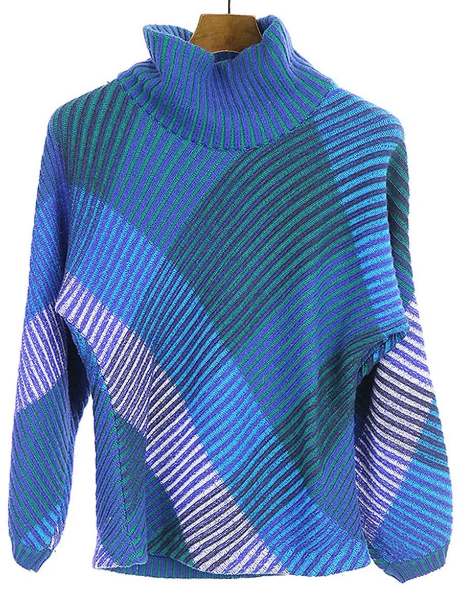 ISSEY MIYAKE イッセイミヤケ ウールコットンストライプニットセーター
