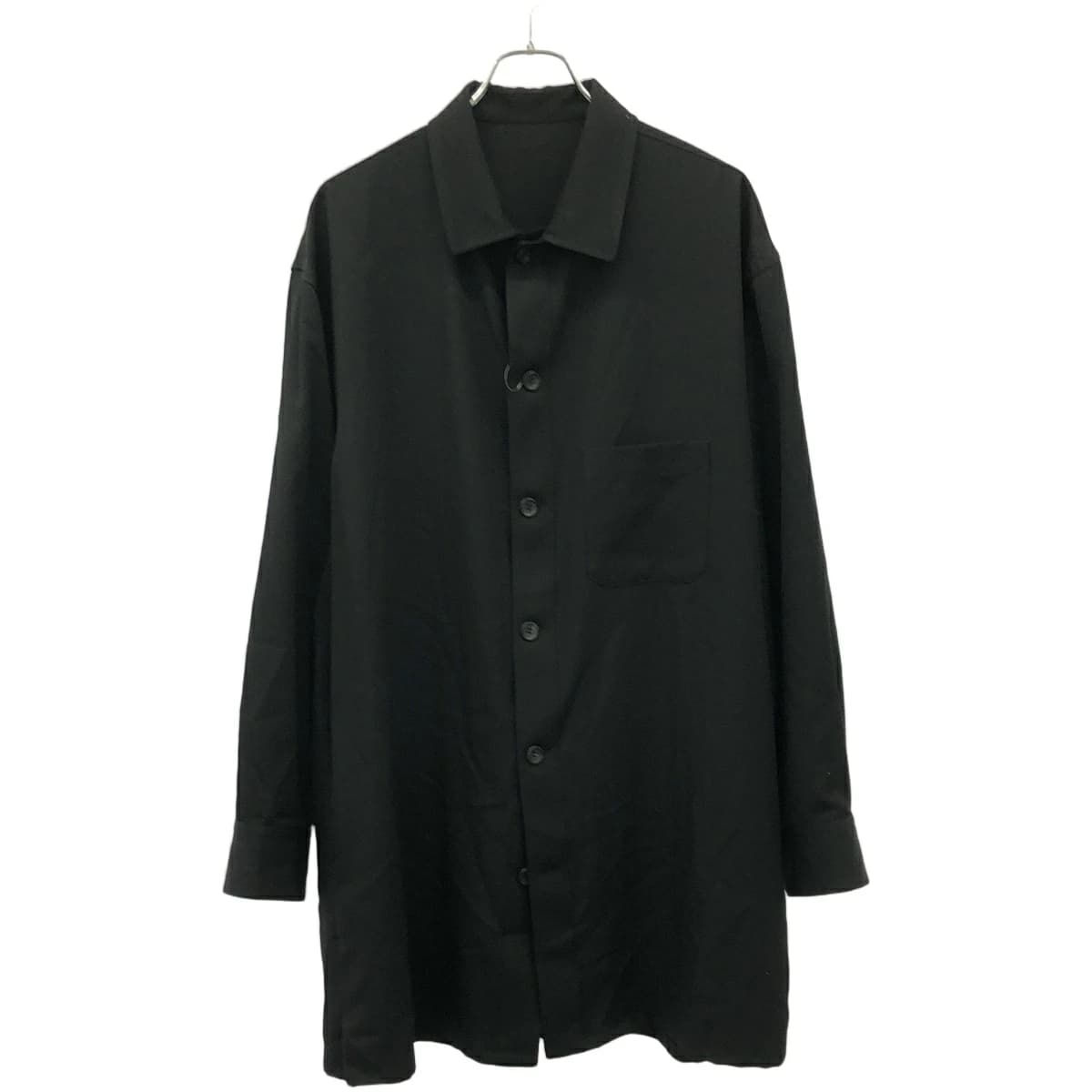 Yohji Yamamoto ヨウジヤマモト プールオム 24SS WOOL GABARDINE FACE AND BACK POCKET BLOUSE ウールギャバジンシャツ HS-B61-100