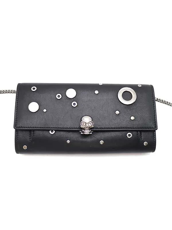 ALEXANDER McQUEEN アレキサンダーマックイーン スカルスタッズレザーチェーンウォレット