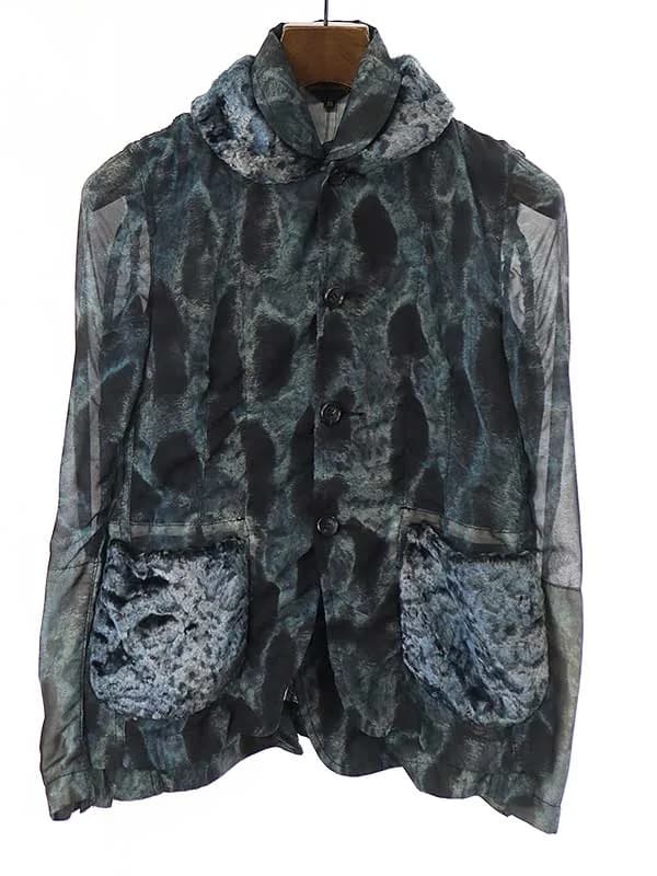 COMME des GARCONS コムデギャルソン 16SS ファーポケットレオパード二重ジャケット