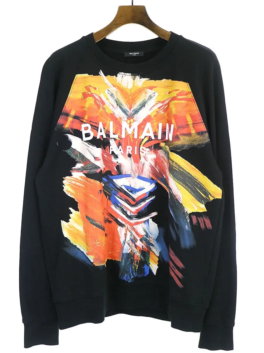 BALMAIN HOMME バルマン オム 20SS ロゴグラフィックペイントスウェットトレーナー