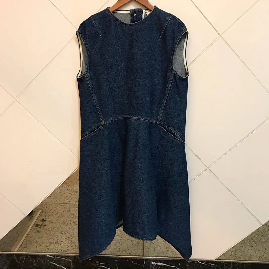 BALENCIAGA BALENCIAGA 16AW アシンメトリックデザインデニムワンピース