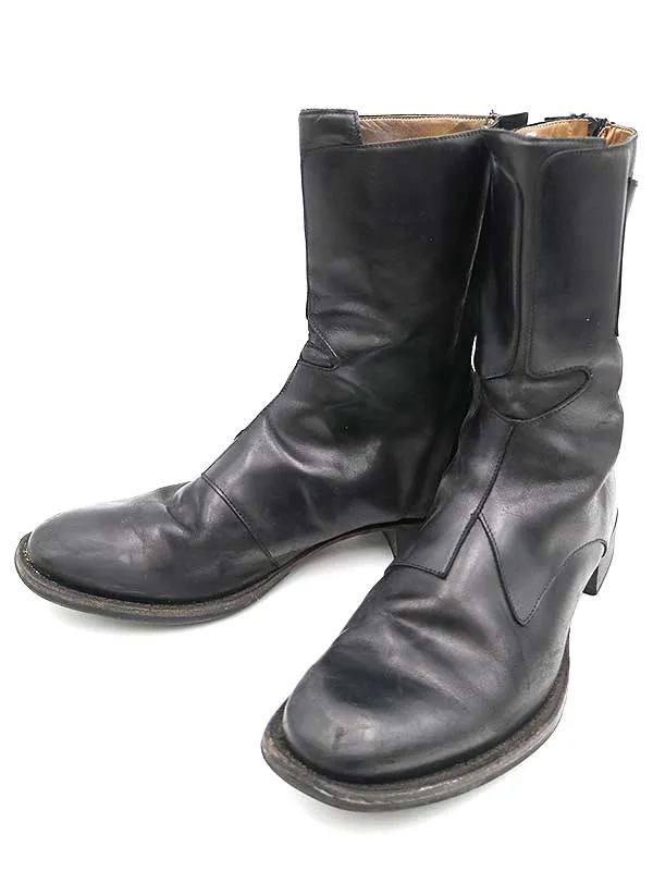 Yohji Yamamoto ヨウジヤマモト プールオム × シェレヴィッキオヴィッキ 20AW スパイラルジップレザーブーツ