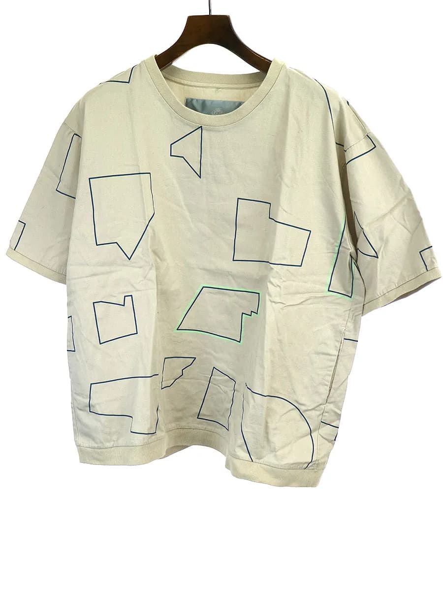 Dulcamara ドゥルカマラ 総柄リブコットンTシャツ