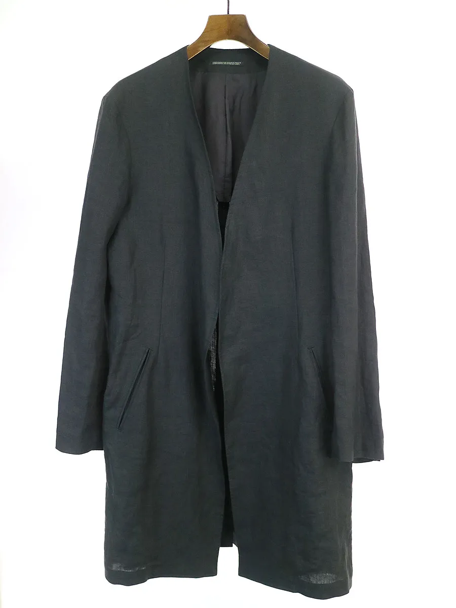 Yohji Yamamoto ヨウジヤマモト プールオム 18SS リネンクロスノーカラーロングジャケット