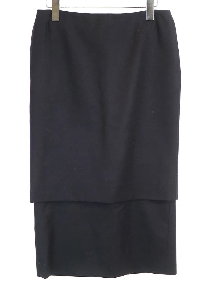 DRIES VAN NOTEN ドリスヴァンノッテン ウールレイヤードスカート