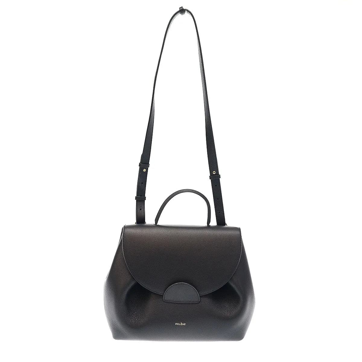 POLENE ポレーヌ Numero Un レザーショルダーバッグ ブラック