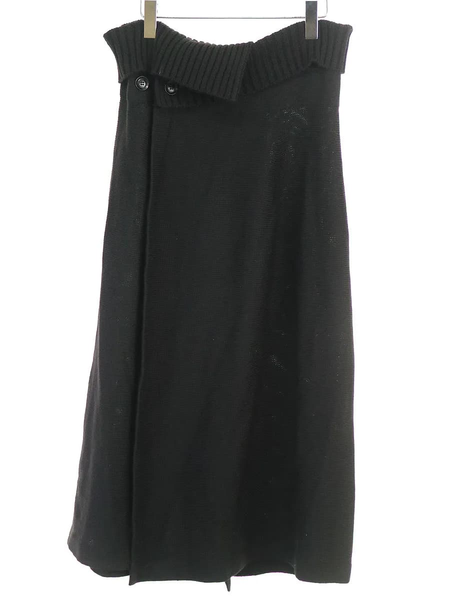 Yohji Yamamoto サイト バイ ヨウジヤマモト 18AW 2WAYニットポンチョラップスカート