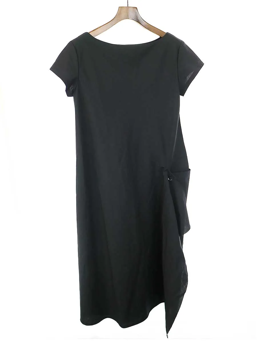 Yohji Yamamoto ヨウジヤマモト プリュスノアール 16SS ウールギャバジンアシンメトリーワンピース