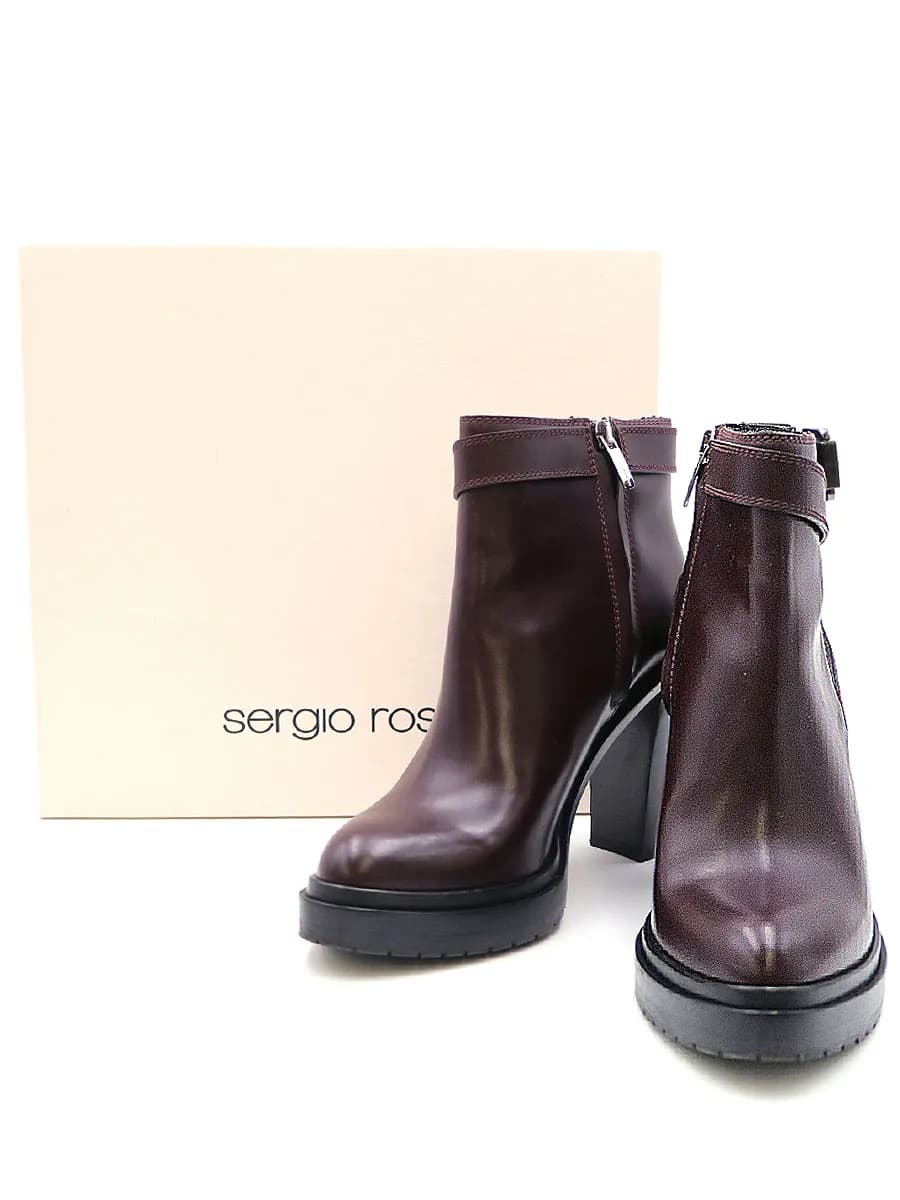 sergio rossi セルジオロッシ ベルテッドレザーサイドゴアヒールブーツ