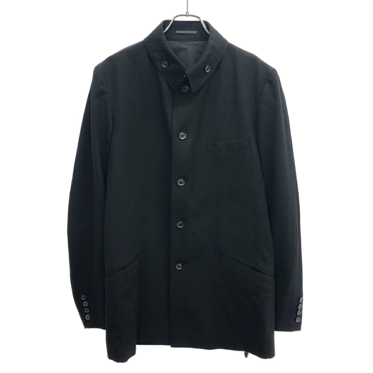 Yohji Yamamoto ヨウジヤマモト プールオム 18AW ウールギャバジンステンカラーロングジャケット HV-J64-100