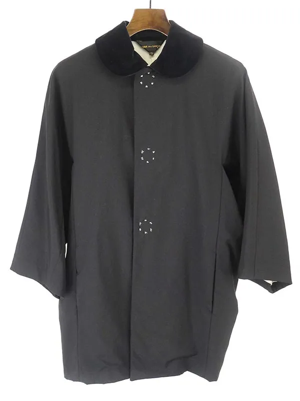 COMME des GARCONS コムデギャルソン 10AW ベロアカラースナップボタンハーフコート