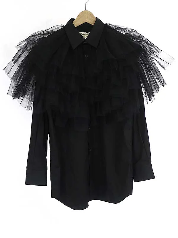 COMME des GARCONS コムデギャルソン 22SS チュール装飾シャツブラウス
