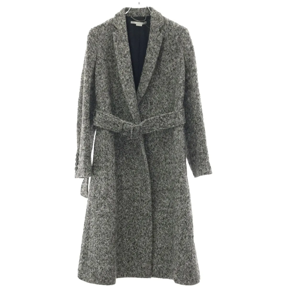Stella McCartney ステラ マッカートニー 2019 メランジウールボタンレスベルテッドコート