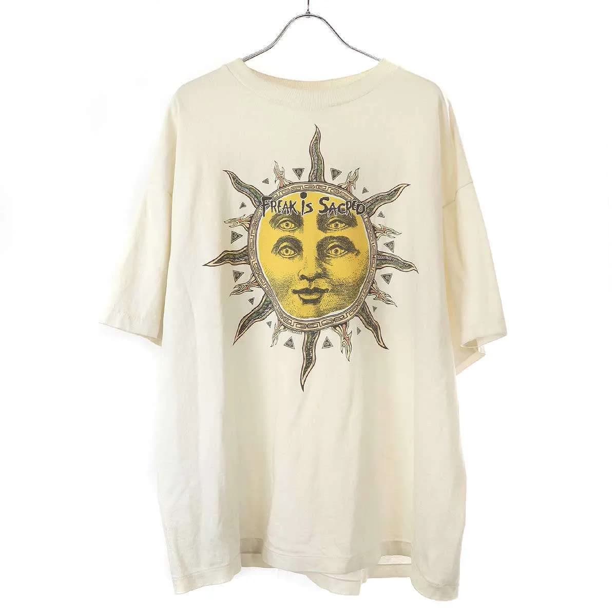 SAINT MICHAEL セントマイケル 24AW cactus plant flea market SS TEE SUN ヴィンテージ加工グラフィックプリントTシャツ SM-YS1-0000-C02