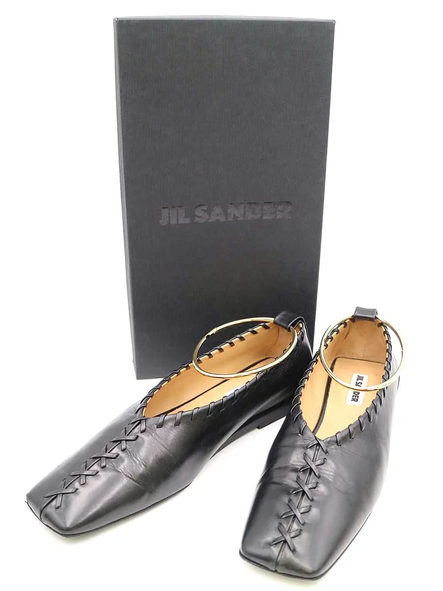 JIL SANDER ジルサンダー 21SS ウィップステッチレザーバレエシューズ