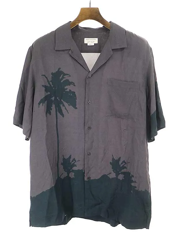 DRIES VAN NOTEN ドリスヴァンノッテン × レン・ライ 21SS オープンカラーレーヨンショートスリーブシャツ