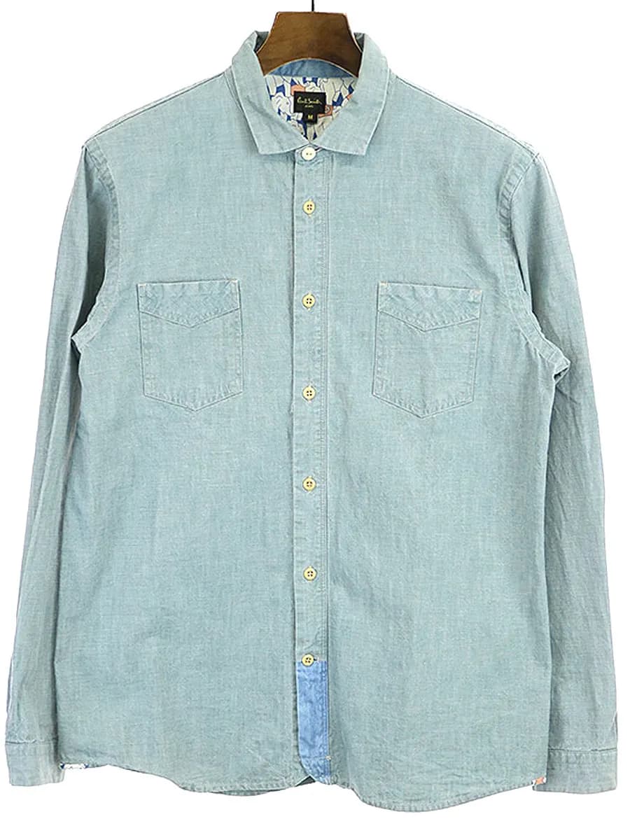 Paul Smith ポールスミス ジーンズ 10AW ワイドカラーダンガリーシャツ