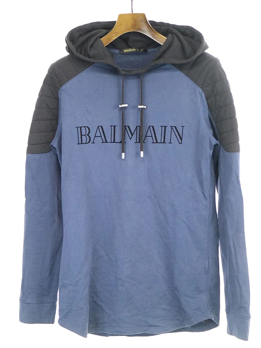 BALMAIN HOMME バルマン x H&M フロントロゴフード付きカットソー パーカー