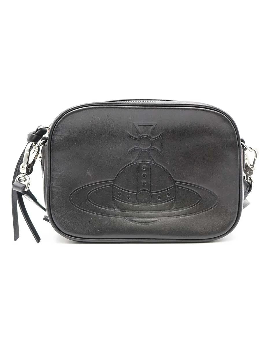 Vivienne Westwood ヴィヴィアンウエストウッド ANNA CAMERA BAG エンボスオーブロゴカーフレザーカメラバッグ ショルダーバッグ