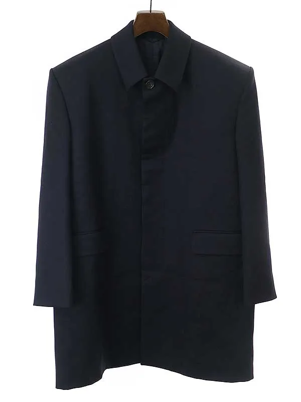 BALENCIAGA バレンシアガ 17SS ウールボックスショルダー比翼コート