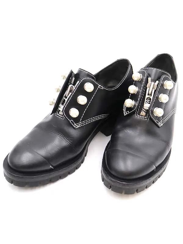 3.1 Phillip Lim スリーワンフィリップリム フェイクパールセンタージップレザーシューズ