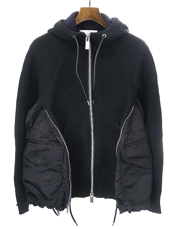 sacai サカイ 19AW Spongy Sweat Hoodie ドッキングスポンジパーカー