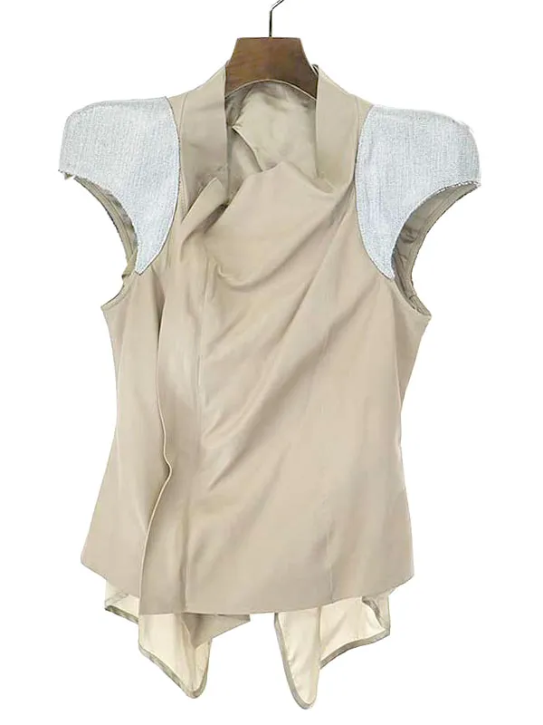 Rick Owens Rick Owens リックオウエンス 20SS contrast panel shortsleeved jacket ショートスリーブレザージャケット