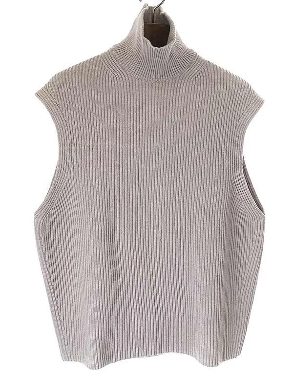 AURALEE オーラリー 21AW WOOL RIB KNIT TURTLE NECK VEST ウールリブニットベスト