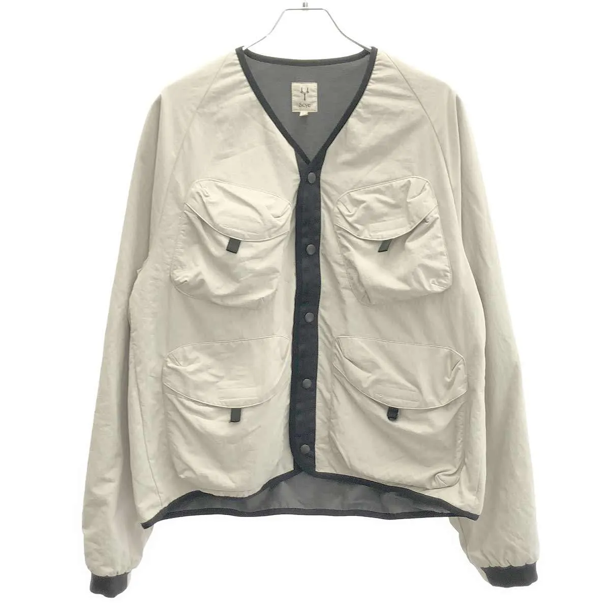 Scye サイ 25AW HIGH MULTI TASLAN NYLON TWILL COLLARLESS JACKET タスランナイロンツイルカラーレスジャケット