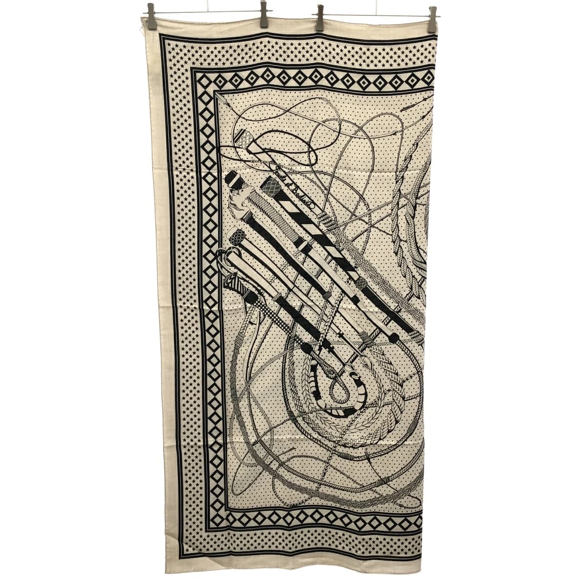 HERMES エルメス カレ140 Fouets et Badine 鞭とグリップ カシミヤシルク ストールショール 243420S