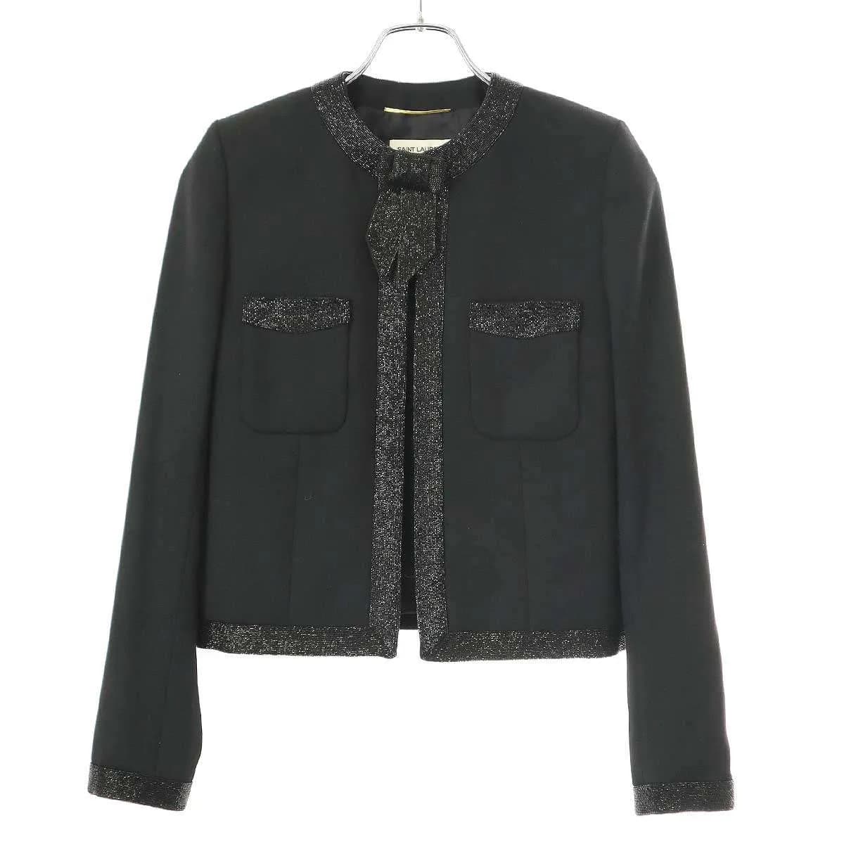 SAINT LAURENT サンローラン パリ 14SS リボンビジュービーズジャケット