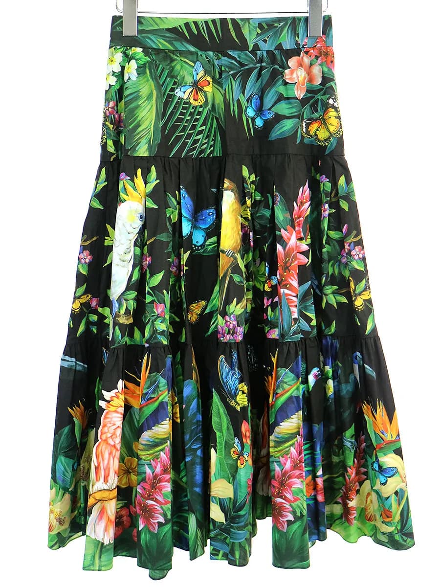 DOLCE&GABBANA ドルチェ&ガッバーナ 20SS ジャングルプリントロングスカート