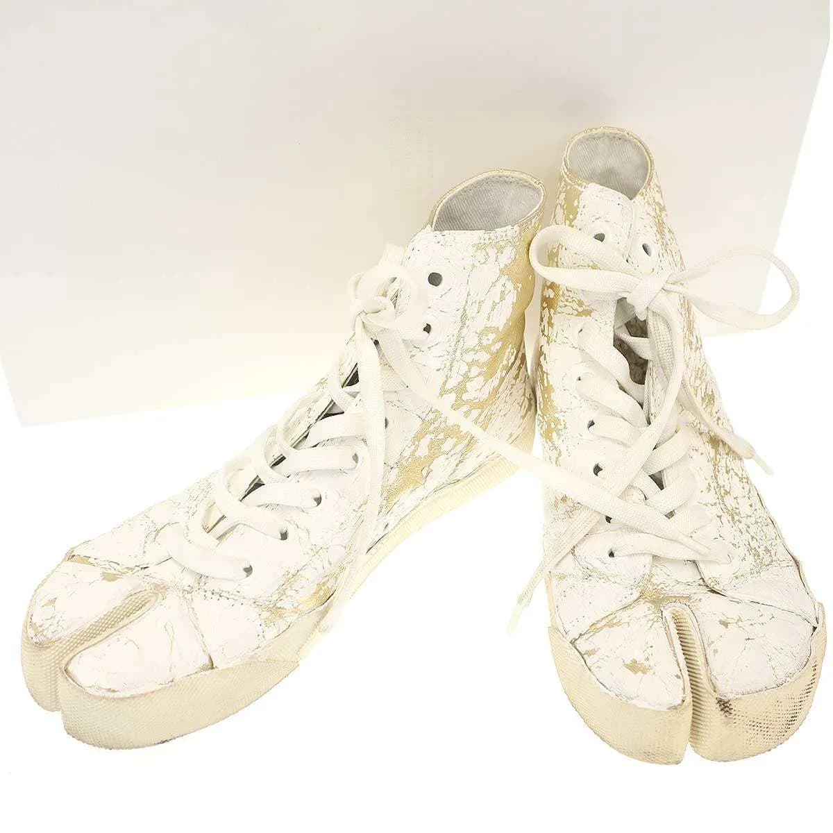 Maison Margiela メゾン マルジェラ 19AW Tabi ペンキ加工足袋ハイカットスニーカー