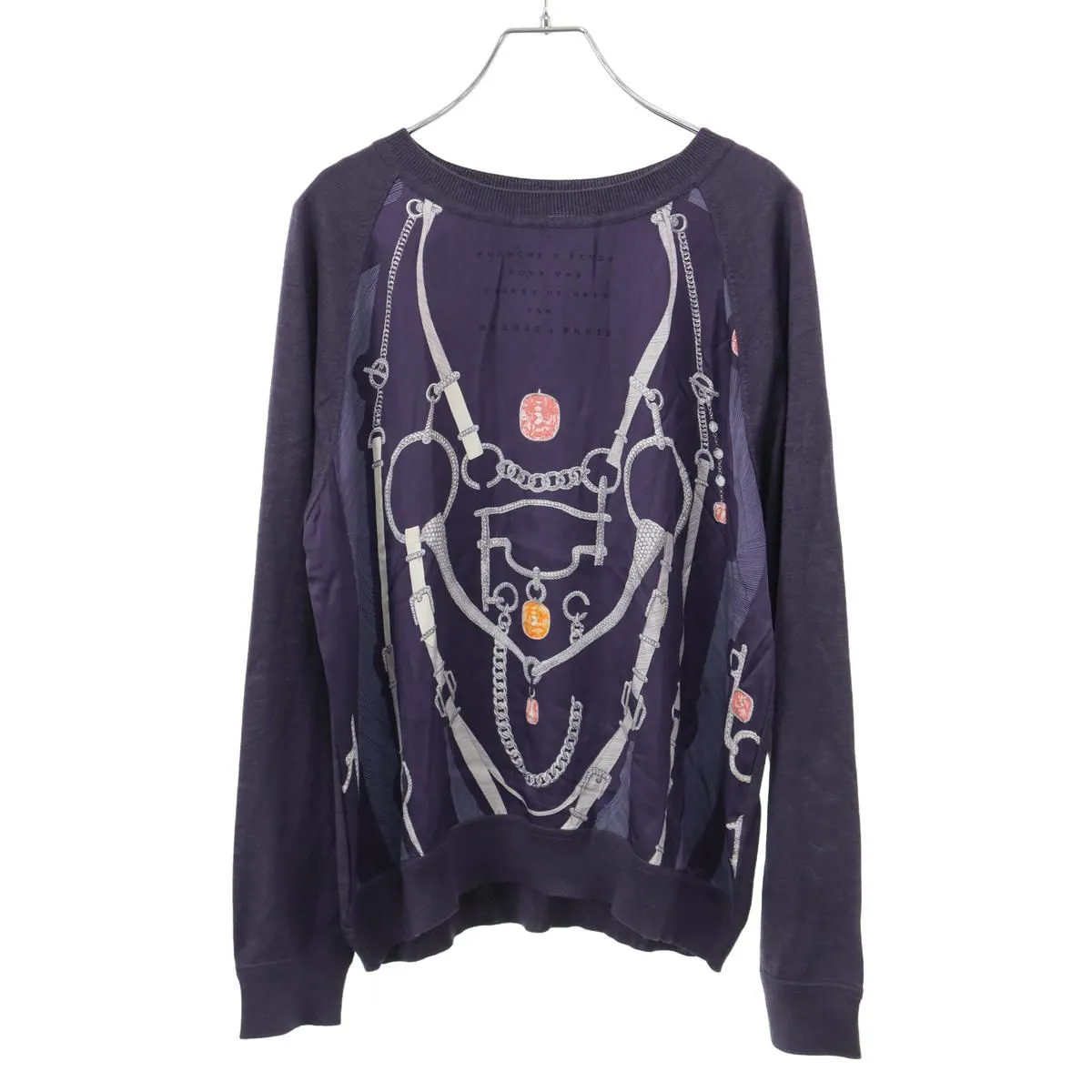 HERMES エルメス ETUDE POOR UNE PARURE DE GALA ツイルレーヌ カシミヤシルクニットセーター 86-7706