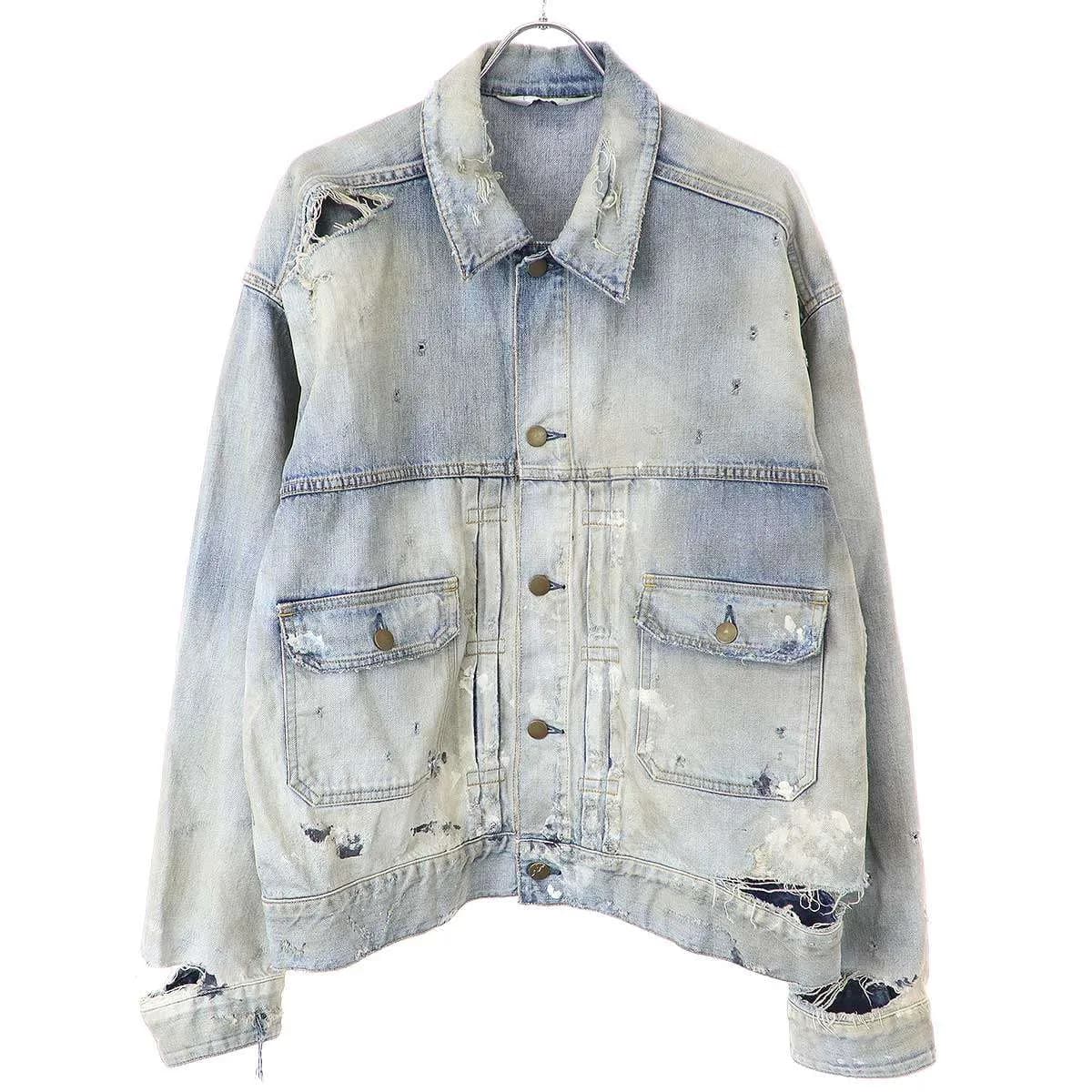 ANCELLM アンセルム 23AW CRASH DENIM JACKET type-2 クラッシュ加工デニムジャケット