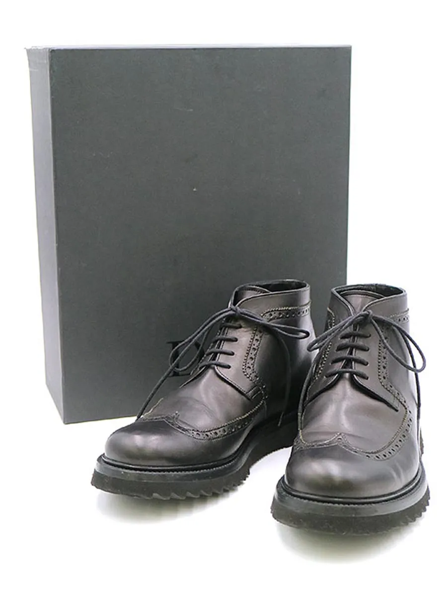 Dior HOMME ディオールオム 12SS ウィングチップシャークソールレザーブーツ