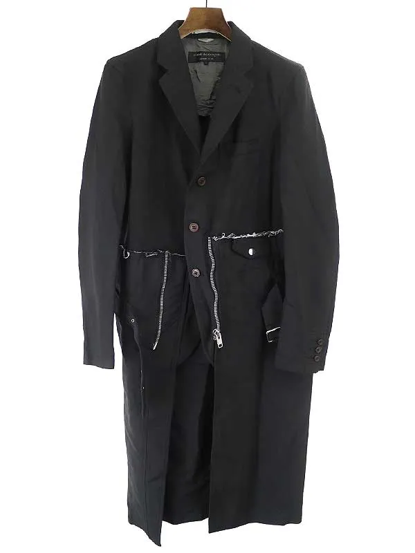 COMME des GARCONS コムデギャルソン オム プリュス 13AW ドッキングポリエステル縮絨ライダースコート