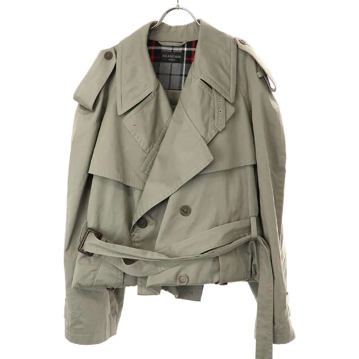 BALENCIAGA バレンシアガ 24SS Oversized Cropped Twill Trench Coat オーバーサイズクロップドフォルダトレンチコート