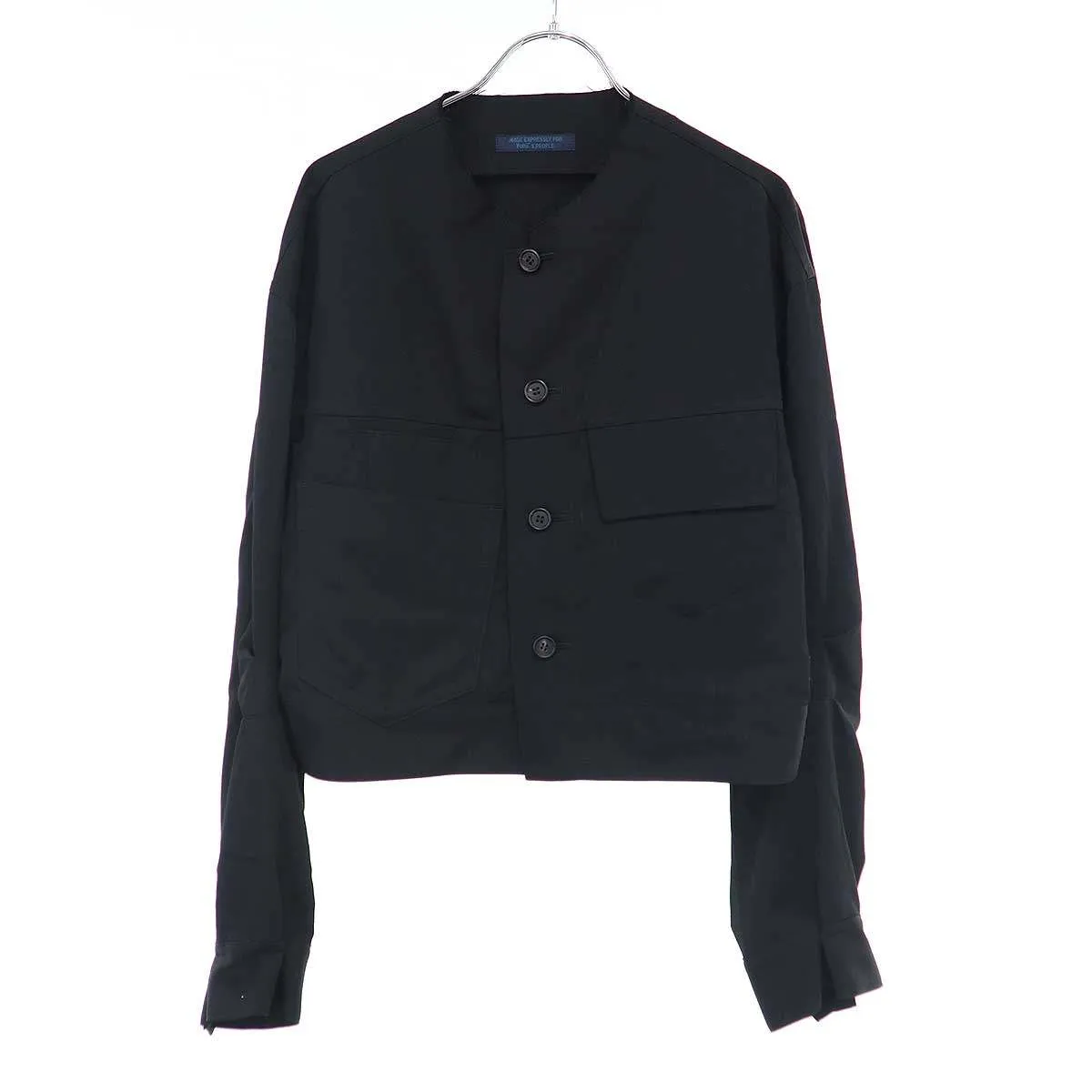 Yohji Yamamoto レギュレーション ヨウジヤマモト 25SS ウールシワギャバジン マルチポケットノーカラージャケット FT-J52-100