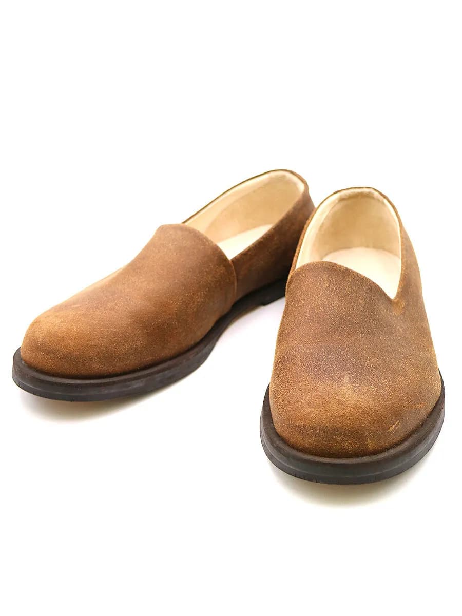 SUNSEA サンシー 14AW Slip On-オイルドブラウン レザースリッポン
