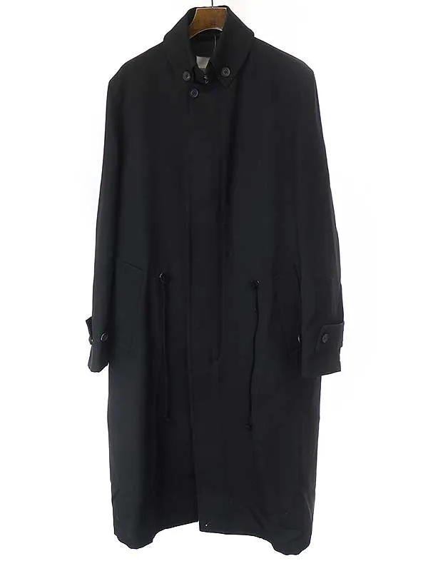 Yohji Yamamoto ヨウジヤマモトプールオム 22AW CM ARMY GABARDINE S-COLLAR FLY FRONT F COAT ウールギャバジンミリタリーコート