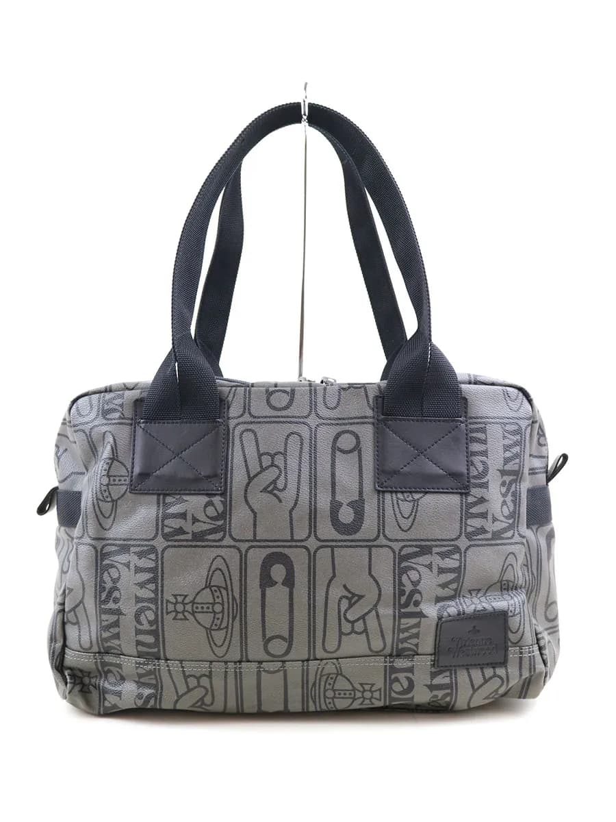 Vivienne Westwood ヴィヴィアンウエストウッド マン TAGS メイロックサインプリントPVCボストンバッグ